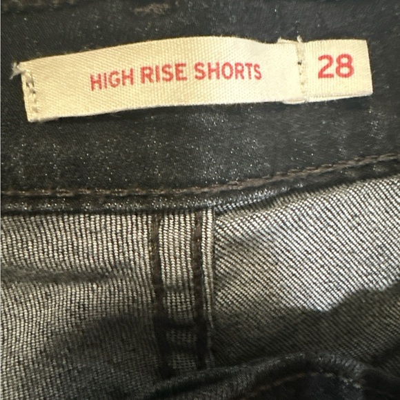 Levi's 501 Original Fit High-Waisted Black Jean Shorts Distressed - Picture 10 of 12